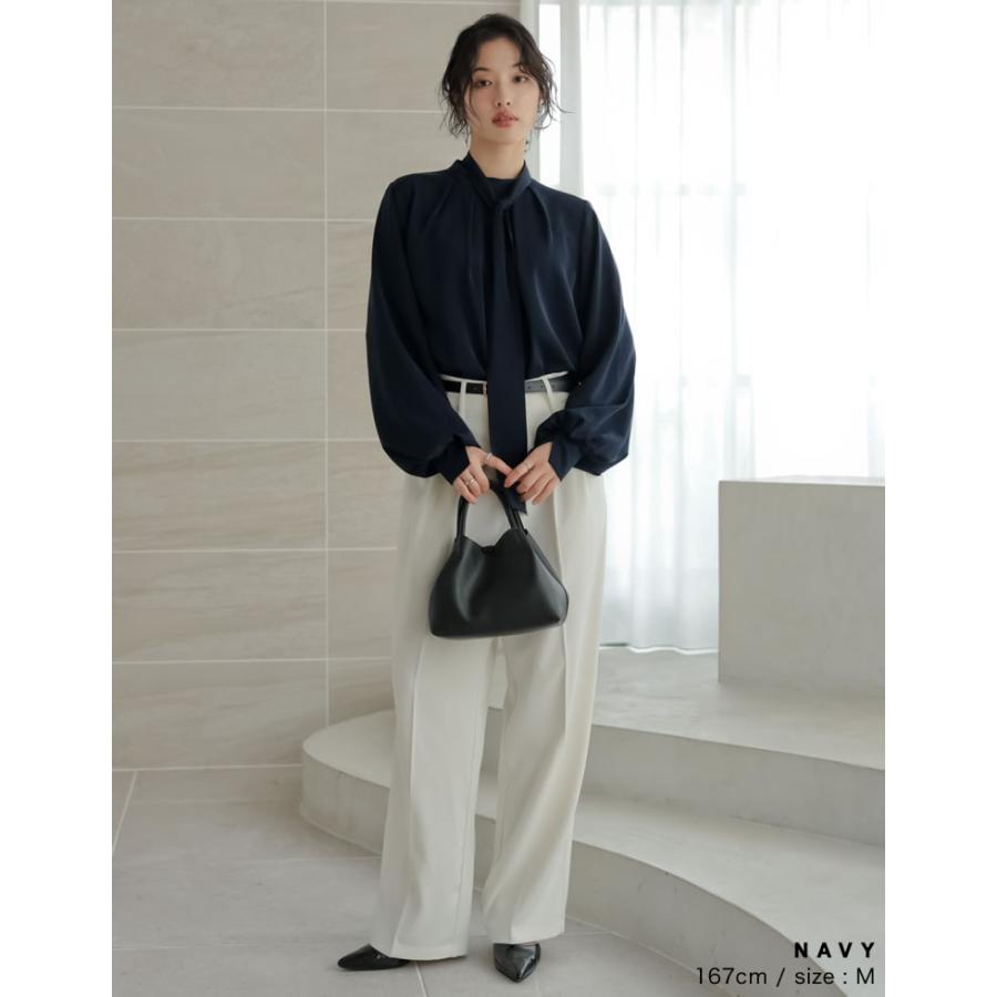 卒業式 母 服装 セレモニー シャツ ブラウス トップス レディース 3色 M/L ボウタイブラウス 取り外し可能 オケージョン 春夏 [mb] | Re:EDIT | 18