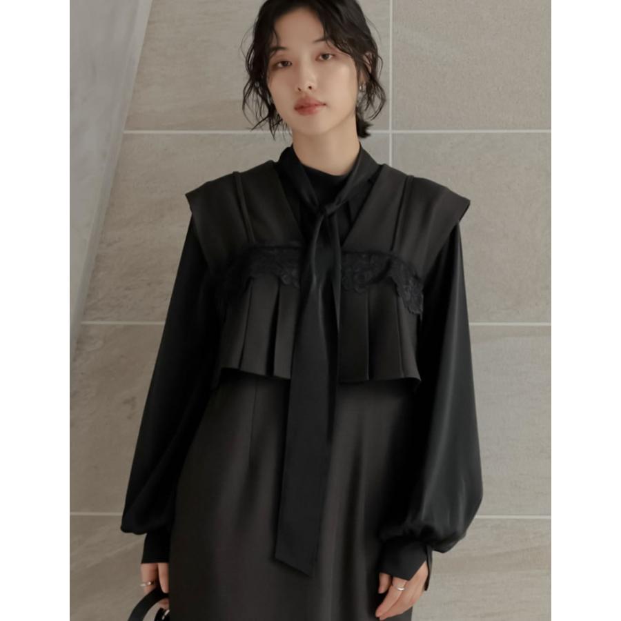 卒業式 母 服装 セレモニー シャツ ブラウス トップス レディース 3色 M/L ボウタイブラウス 取り外し可能 オケージョン 春夏 [mb] | Re:EDIT | 05