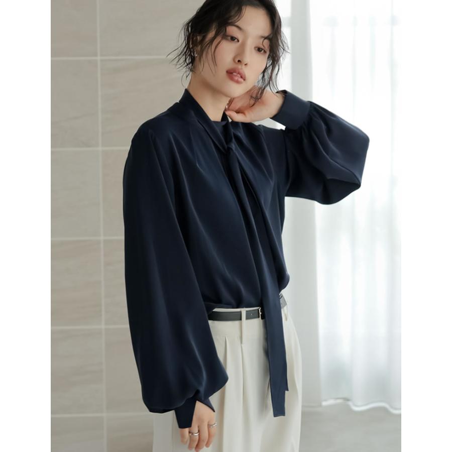 卒業式 母 服装 セレモニー シャツ ブラウス トップス レディース 3色 M/L ボウタイブラウス 取り外し可能 オケージョン 春夏 [mb] | Re:EDIT | 06