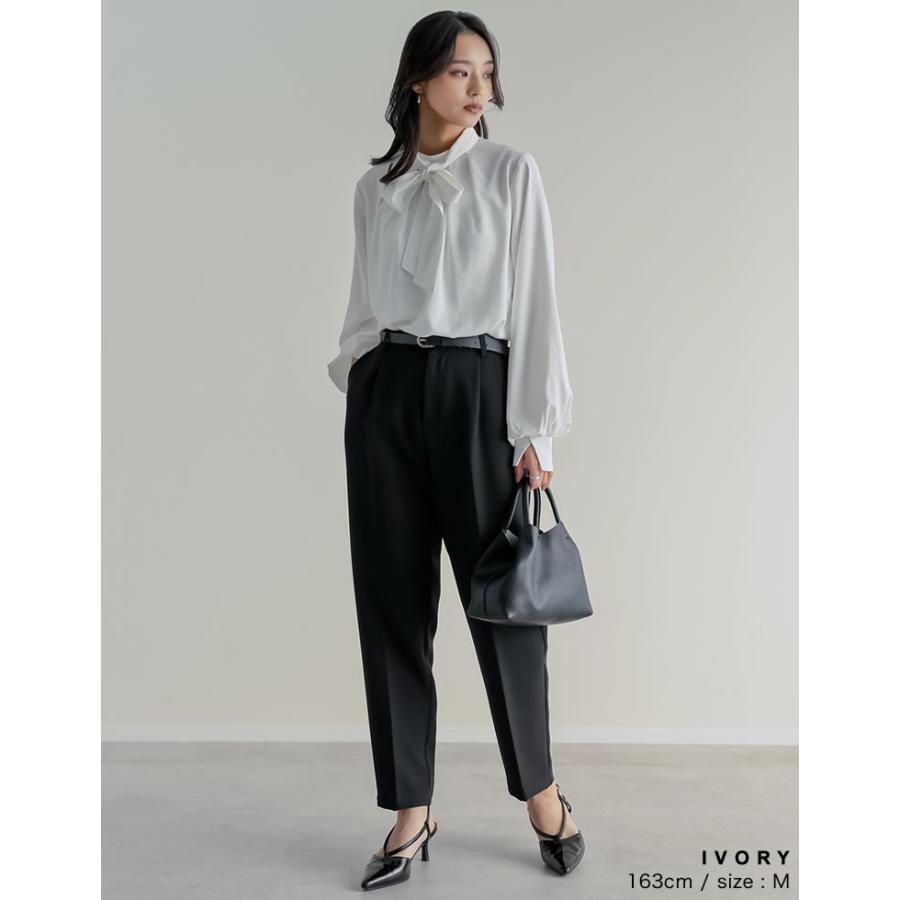 卒業式 母 服装 セレモニー シャツ ブラウス トップス レディース 3色 M/L ボウタイブラウス 取り外し可能 オケージョン 春夏 [mb] | Re:EDIT | 08