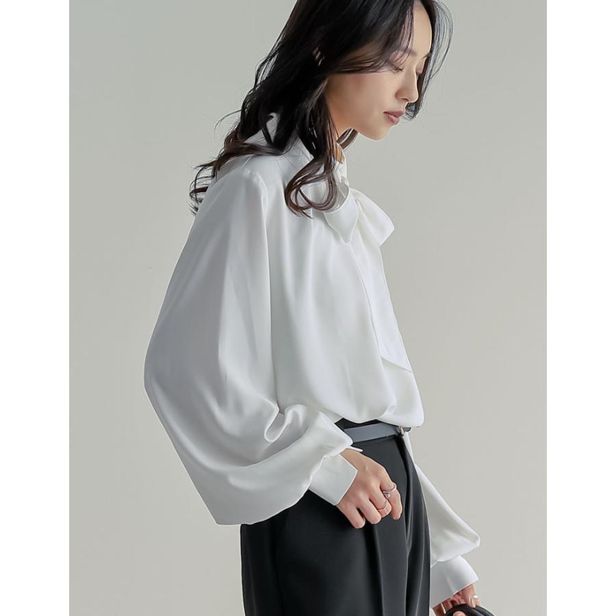 卒業式 母 服装 セレモニー シャツ ブラウス トップス レディース 3色 M/L ボウタイブラウス 取り外し可能 オケージョン 春夏 [mb] | Re:EDIT | 09