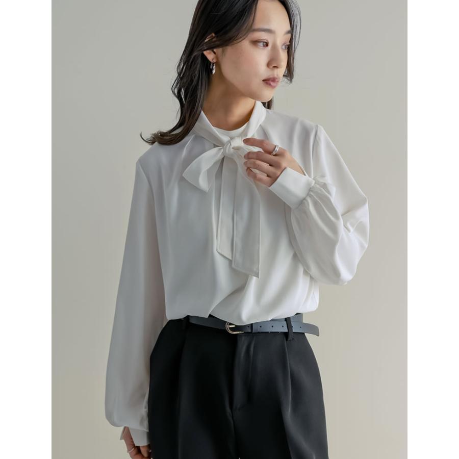 卒業式 母 服装 セレモニー シャツ ブラウス トップス レディース 3色 M/L ボウタイブラウス 取り外し可能 オケージョン 春夏 [mb] | Re:EDIT | 10