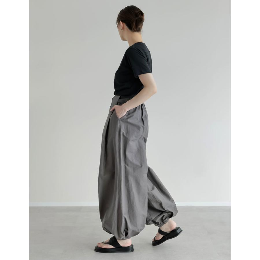 パンツ レディース カーブパンツ バレルパンツ 低身長 高身長 バルーンパンツ 体型カバー ポケットあり ウエストバッグゴム 2026春夏 | Re:EDIT | 14