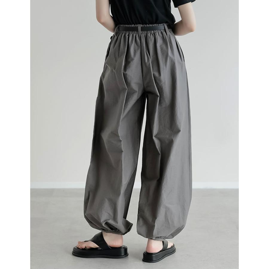 パンツ レディース カーブパンツ バレルパンツ 低身長 高身長 バルーンパンツ 体型カバー ポケットあり ウエストバッグゴム 2026春夏 | Re:EDIT | 16