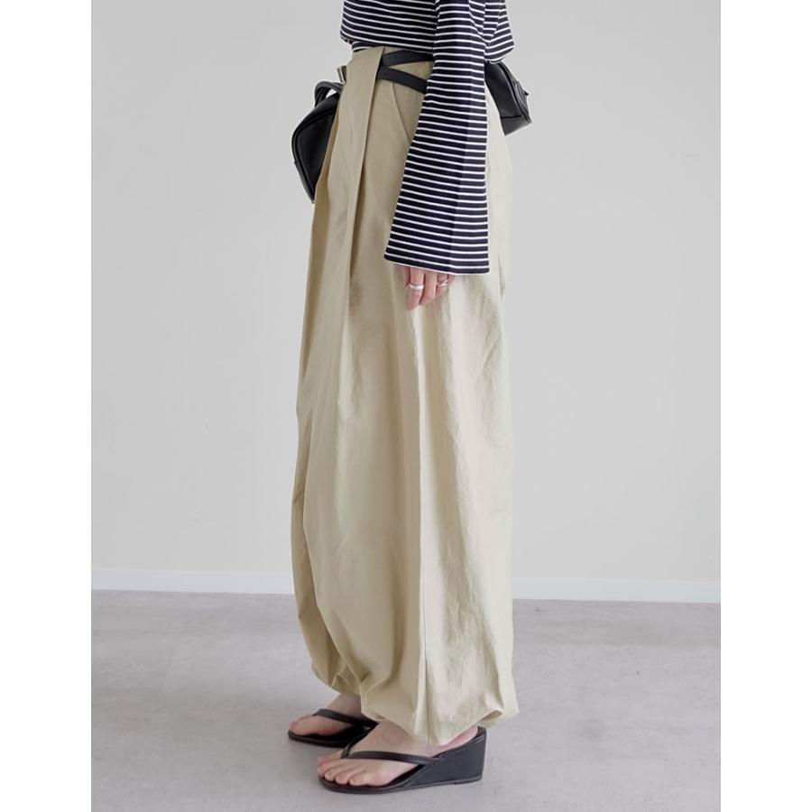パンツ レディース カーブパンツ バレルパンツ 低身長 高身長 バルーンパンツ 体型カバー ポケットあり ウエストバッグゴム 2026春夏 | Re:EDIT | 18
