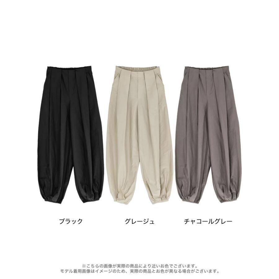 パンツ レディース カーブパンツ バレルパンツ 低身長 高身長 バルーンパンツ 体型カバー ポケットあり ウエストバッグゴム 2026春夏 | Re:EDIT | 20