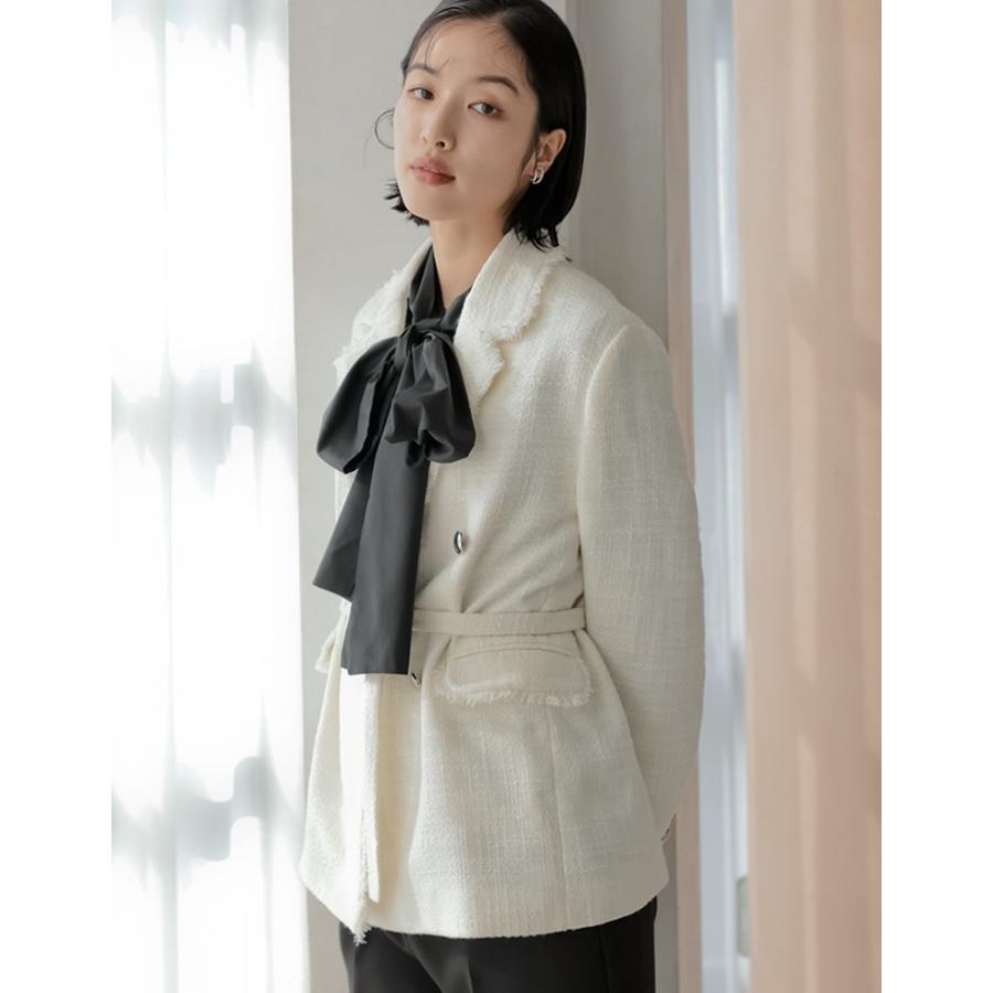 卒業式 母 服装 セレモニー ジャケット アウター レディース 3色 M/L テーラード ポケット付き 羽織り セットアップ対応 ベルト付き オケージョン 春夏 | Re:EDIT | 17