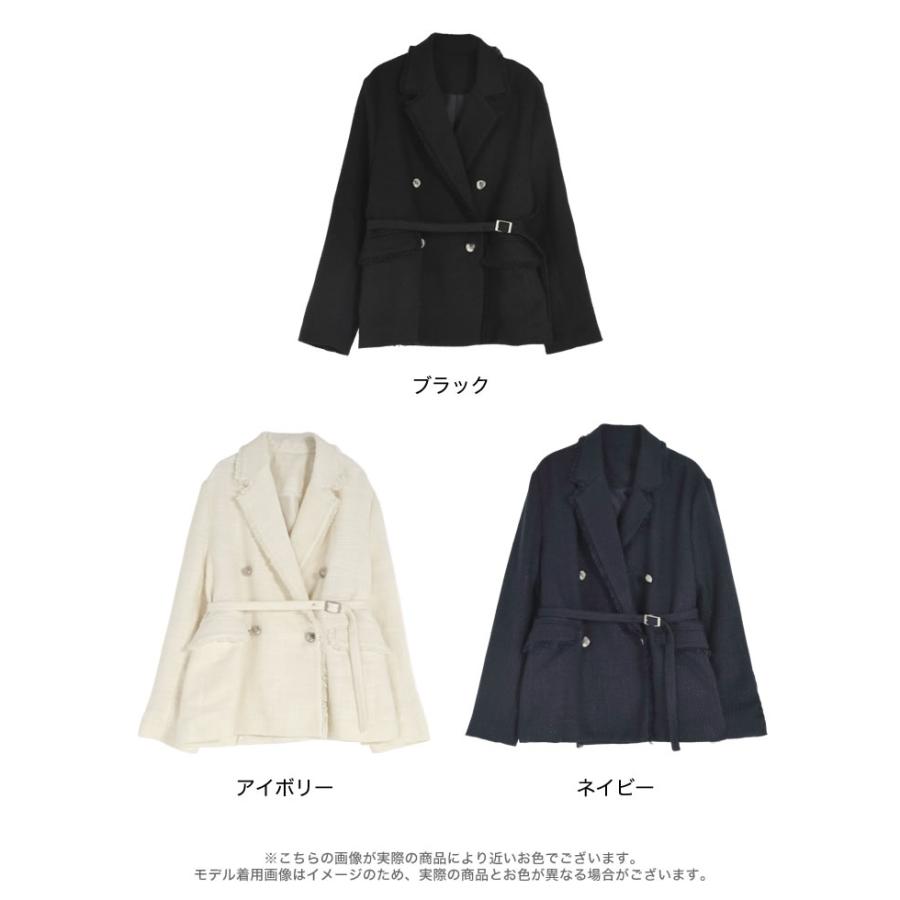 卒業式 母 服装 セレモニー ジャケット アウター レディース 3色 M/L テーラード ポケット付き 羽織り セットアップ対応 ベルト付き オケージョン 春夏 | Re:EDIT | 20