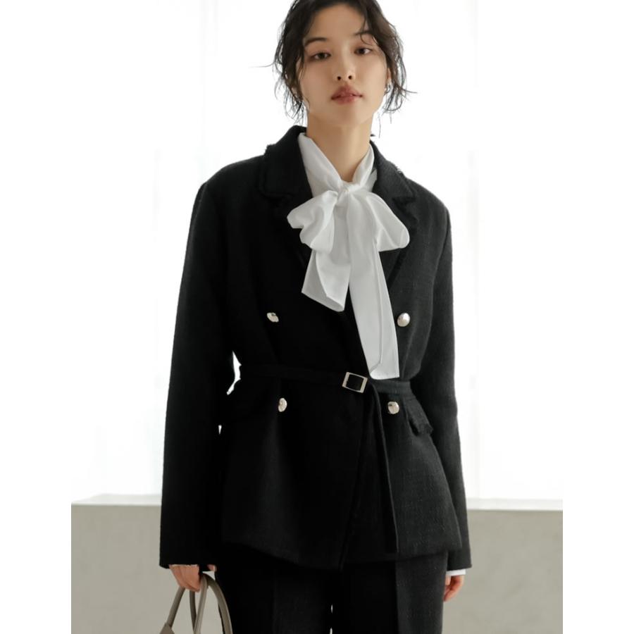 卒業式 母 服装 セレモニー ジャケット アウター レディース 3色 M/L テーラード ポケット付き 羽織り セットアップ対応 ベルト付き オケージョン 春夏 | Re:EDIT | 05