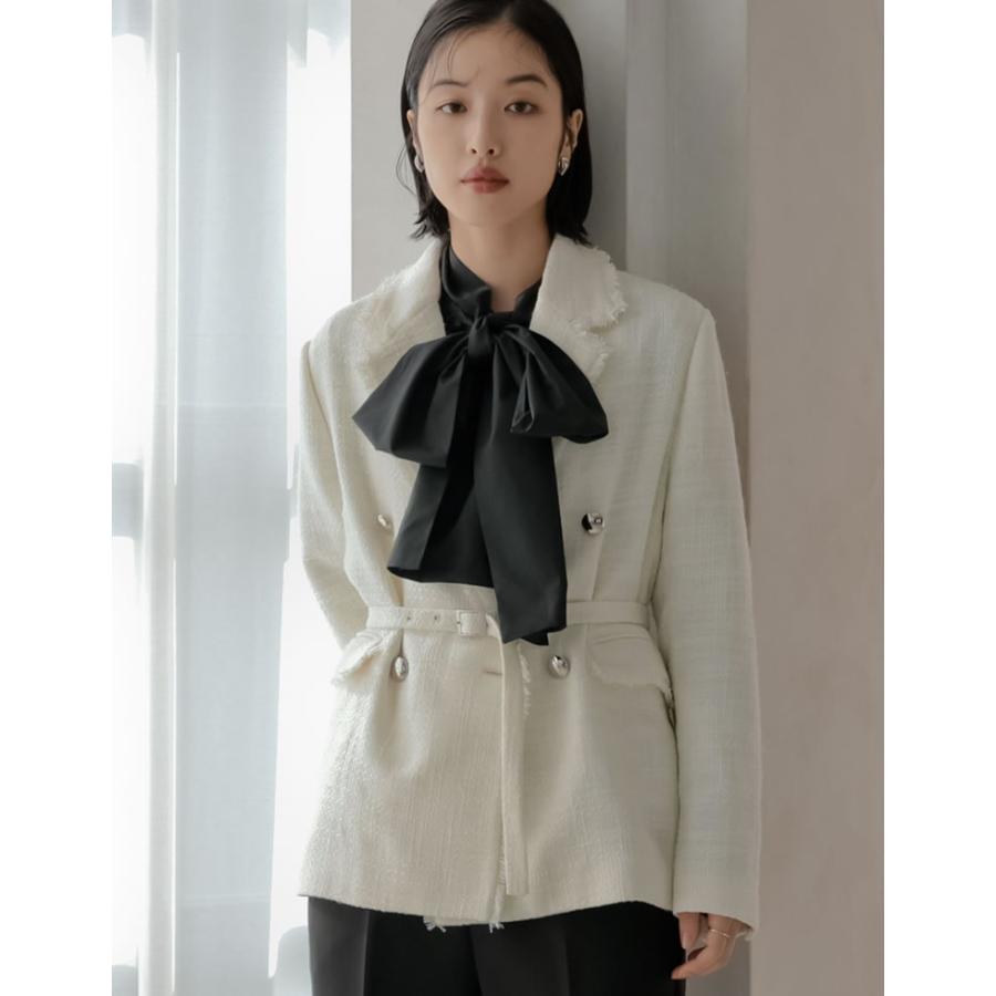 卒業式 母 服装 セレモニー ジャケット アウター レディース 3色 M/L テーラード ポケット付き 羽織り セットアップ対応 ベルト付き オケージョン 春夏 | Re:EDIT | 06