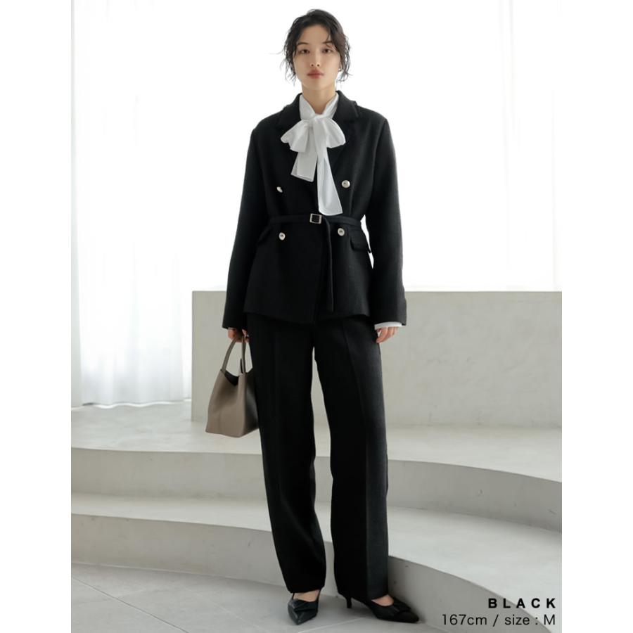 卒業式 母 服装 セレモニー ジャケット アウター レディース 3色 M/L テーラード ポケット付き 羽織り セットアップ対応 ベルト付き オケージョン 春夏 | Re:EDIT | 10