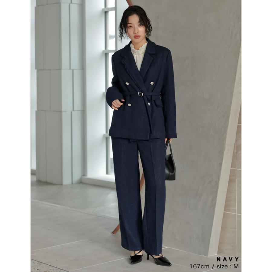 Re:EDIT（リエディ） パンツ スラックス レディース 2色 M/L ツイード