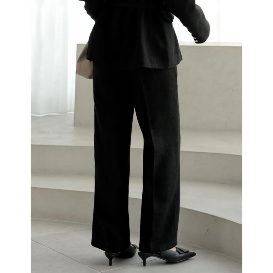 RE:EDIT(リエディ) ツイード調セットアップ 新品未使用 Lサイズ Re:EDIT（リエディ） パンツ スラックス レディース 2色 M/L ツイード