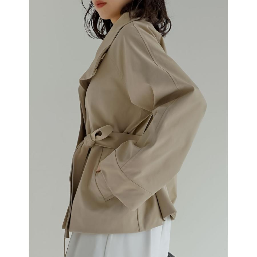 コート ミドル丈 アウター レディース 4色 M/L トレンチコート ジャケット ウエストベルト付き 体型カバー ポケットあり 春夏 | Re:EDIT | 15