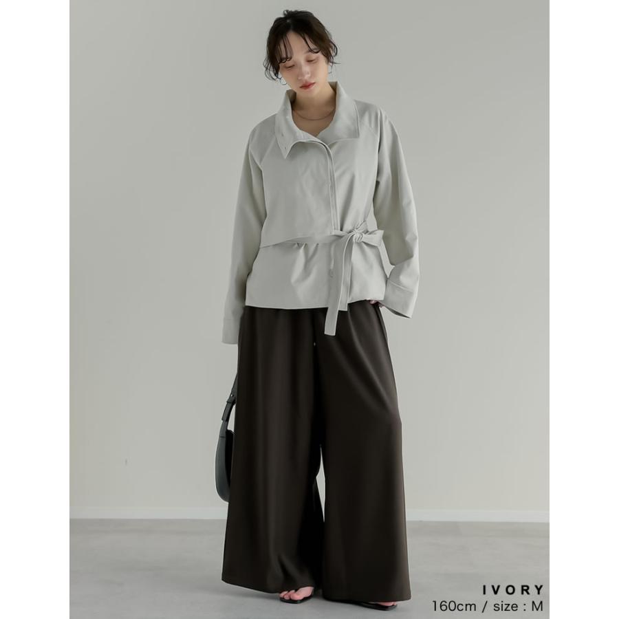 コート ミドル丈 アウター レディース 4色 M/L トレンチコート ジャケット ウエストベルト付き 体型カバー ポケットあり 春夏 | Re:EDIT | 17