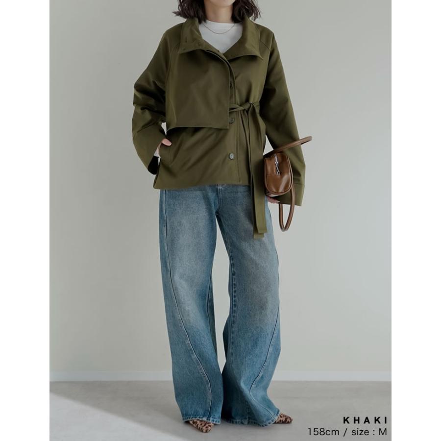 コート ミドル丈 アウター レディース 4色 M/L トレンチコート ジャケット ウエストベルト付き 体型カバー ポケットあり 春夏 | Re:EDIT | 19