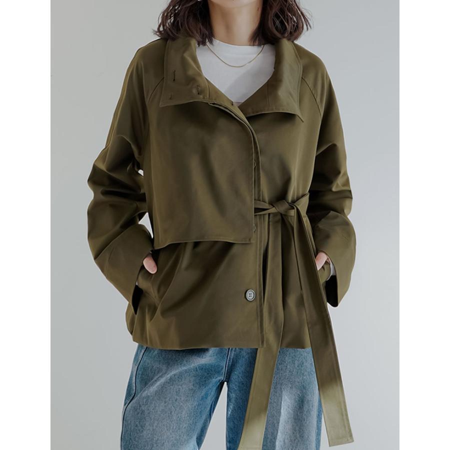 コート ミドル丈 アウター レディース 4色 M/L トレンチコート ジャケット ウエストベルト付き 体型カバー ポケットあり 春夏 | Re:EDIT | 20
