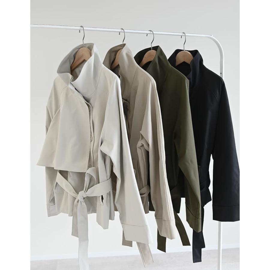 コート ミドル丈 アウター レディース 4色 M/L トレンチコート ジャケット ウエストベルト付き 体型カバー ポケットあり 春夏 | Re:EDIT | 05