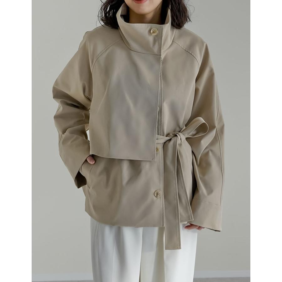 コート ミドル丈 アウター レディース 4色 M/L トレンチコート ジャケット ウエストベルト付き 体型カバー ポケットあり 春夏 | Re:EDIT | 07