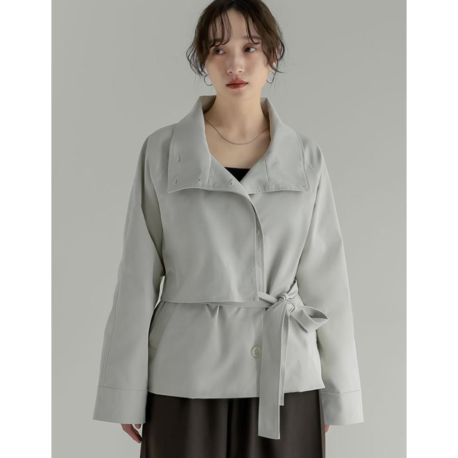 コート ミドル丈 アウター レディース 4色 M/L トレンチコート ジャケット ウエストベルト付き 体型カバー ポケットあり 春夏 | Re:EDIT | 08
