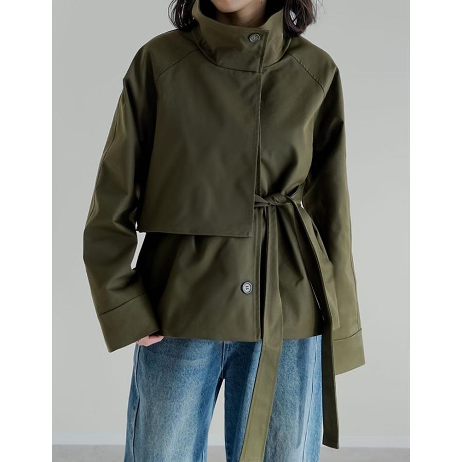 コート ミドル丈 アウター レディース 4色 M/L トレンチコート ジャケット ウエストベルト付き 体型カバー ポケットあり 春夏 | Re:EDIT | 09