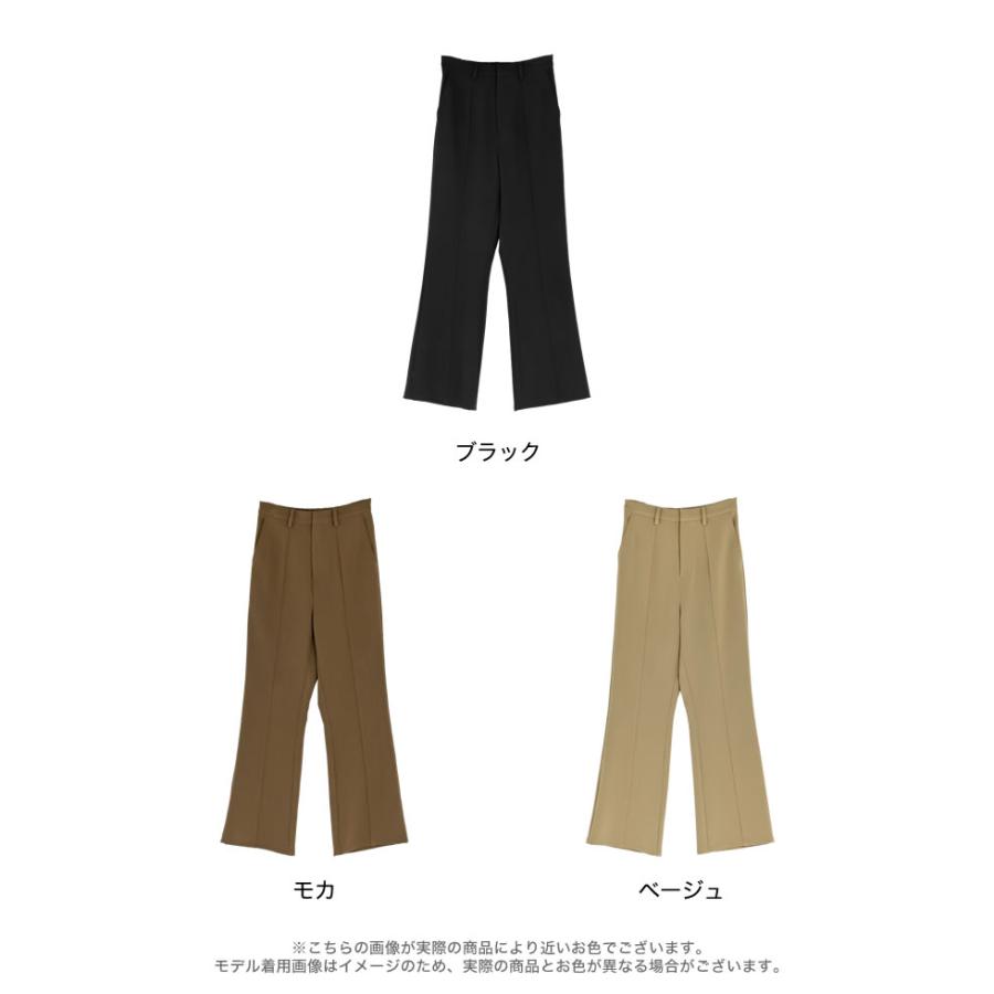 パンツ スラックス レディース 3色 低身長 高身長 体型カバー フレアパンツ セットアップ対応 ウエストバックゴム ポケットあり 春夏 | Re:EDIT | 20