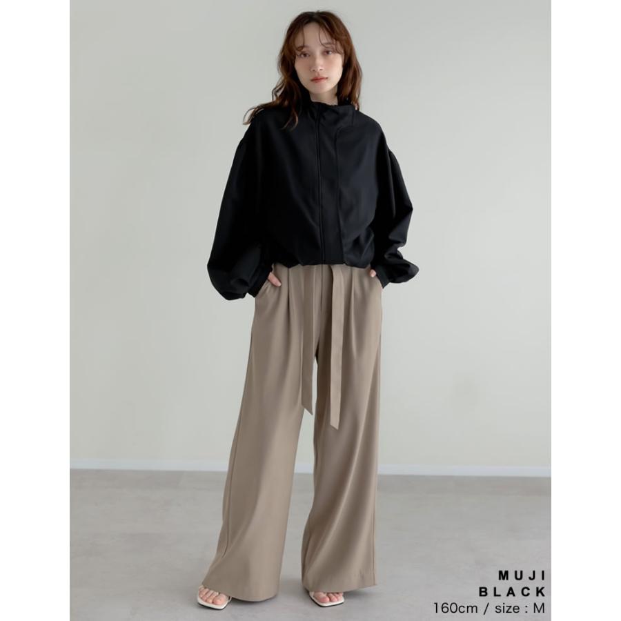 ブルゾン レディース アウター M/L 無地 ドット柄 バルーンシルエット ライトアウター ジャケット 体型カバー ポケットあり 春夏 | Re:EDIT | 15