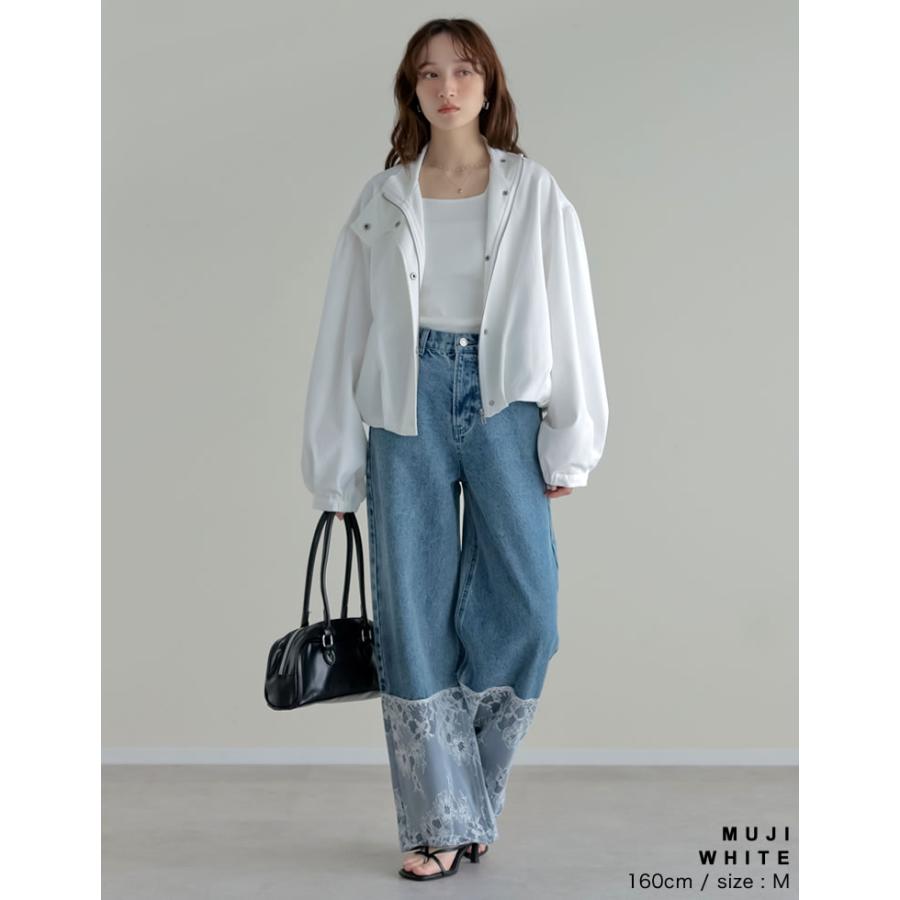 ブルゾン レディース アウター M/L 無地 ドット柄 バルーンシルエット ライトアウター ジャケット 体型カバー ポケットあり 春夏 | Re:EDIT | 18