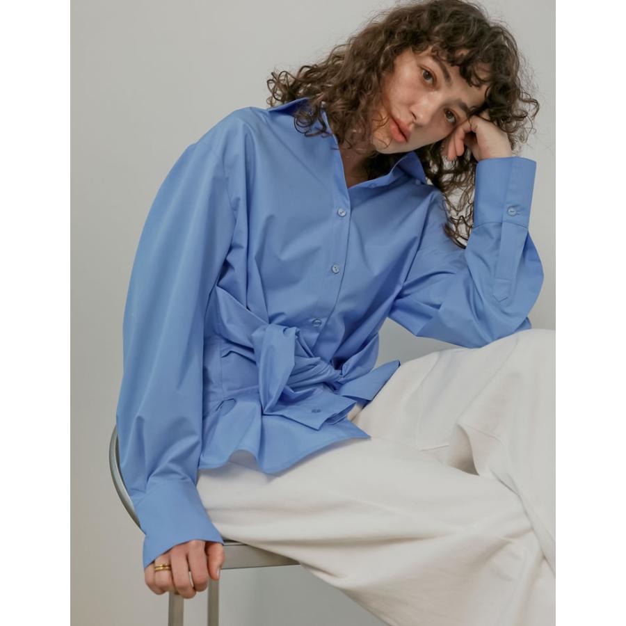 トップス シャツ ブラウス レディース 4色 M/L ウエスト巻き ウエストデザイン 長袖 レイヤード風 体型カバー春夏 | Re:EDIT | 16