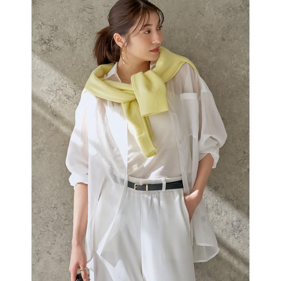 ブラウス レディース トップス シャツ M/L シアー 羽織り 2WAYシャツ 透け感 体型カバー 胸ポケット 春夏[mb] | Re:EDIT | 17