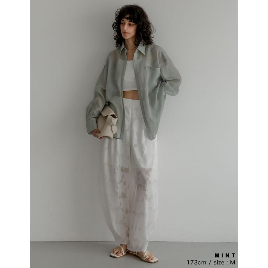 ブラウス レディース トップス シャツ M/L シアー 羽織り 2WAYシャツ 透け感 体型カバー 胸ポケット 春夏[mb] | Re:EDIT | 20