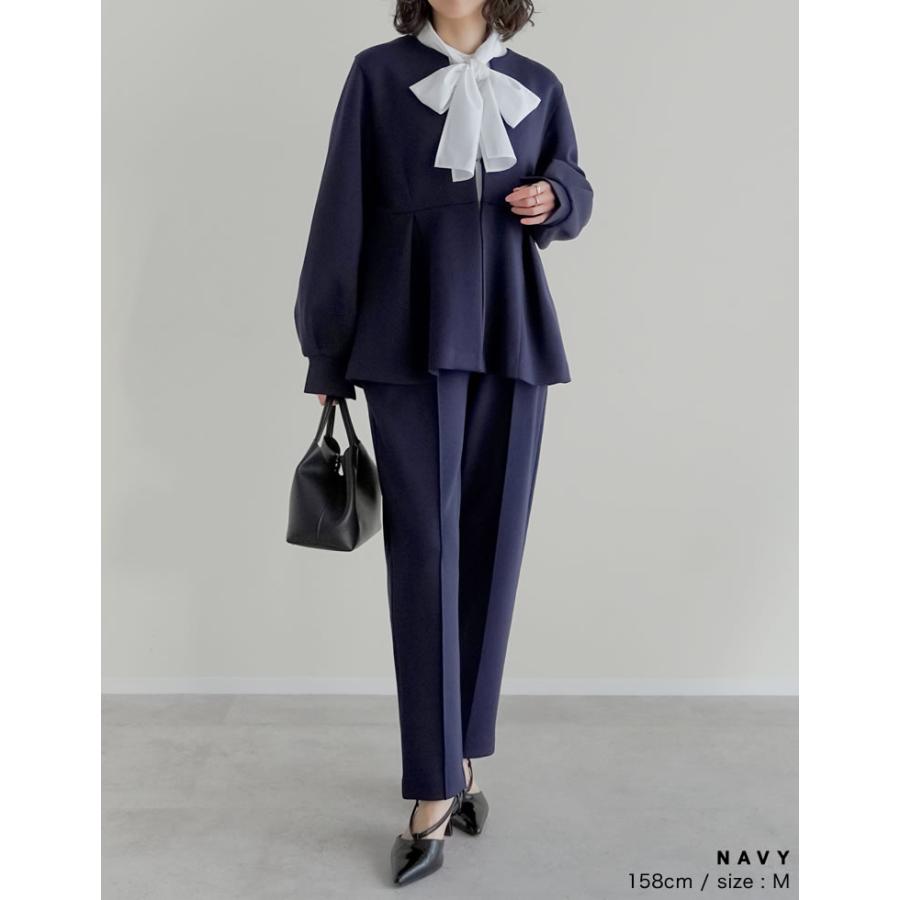 3点セット ジャケット トップス パンツ レディース 2色 低身長 高身長 ダンボール セットアップ オケージョン 春夏 | Re:EDIT | 18