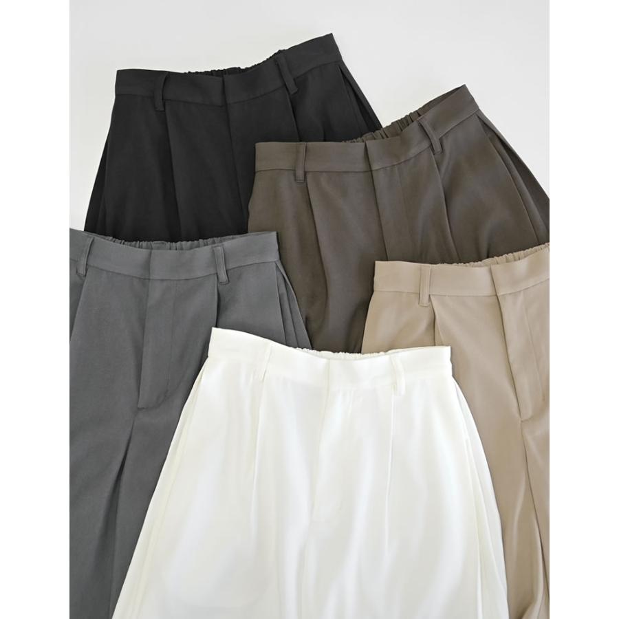 パンツ スラックス ワイドパンツ レディース 5色 低身長 高身長 体型カバー ウエストバッグゴム ポケットあり 春夏 | Re:EDIT | 09