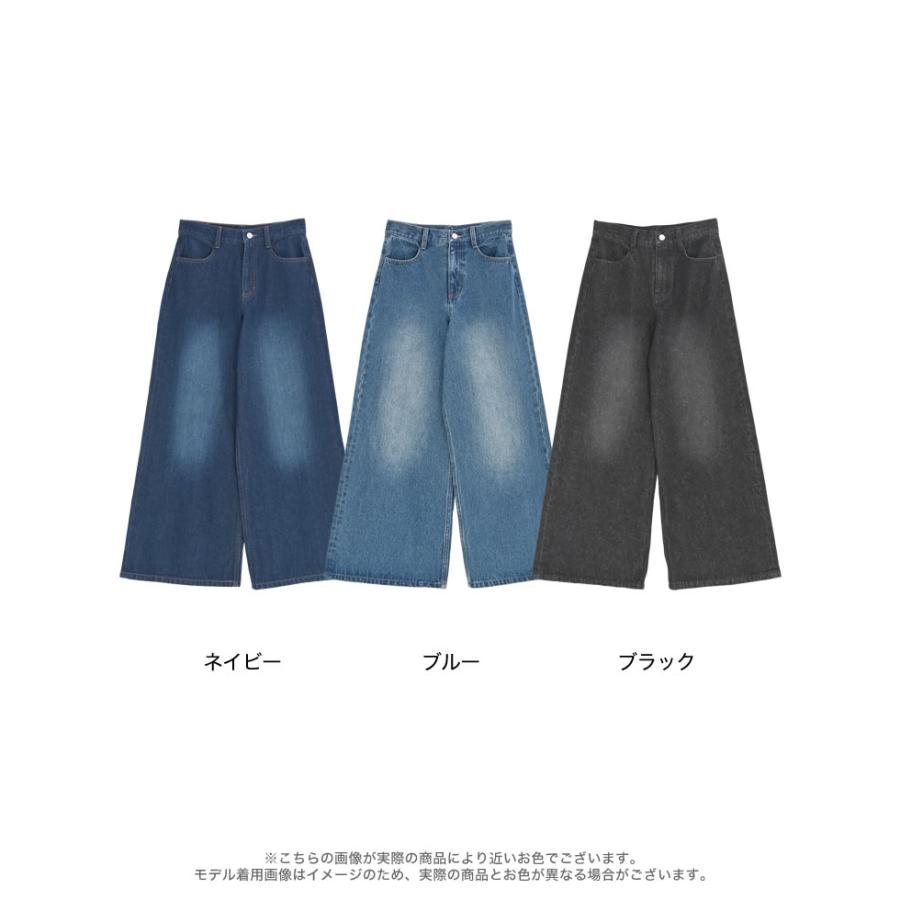 デニム レディース パンツ 低身長 高身長 ジーンズ バギーパンツ ワイドパンツ 体型カバー 美脚 ポケットあり 春夏 | Re:EDIT | 20