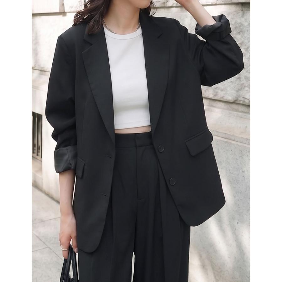 ジャケット テーラード レディース 4色 M/L シングル アウター 羽織り セットアップ対応 シワになりにくい 洗える 接触冷感 春夏 | Re:EDIT | 14