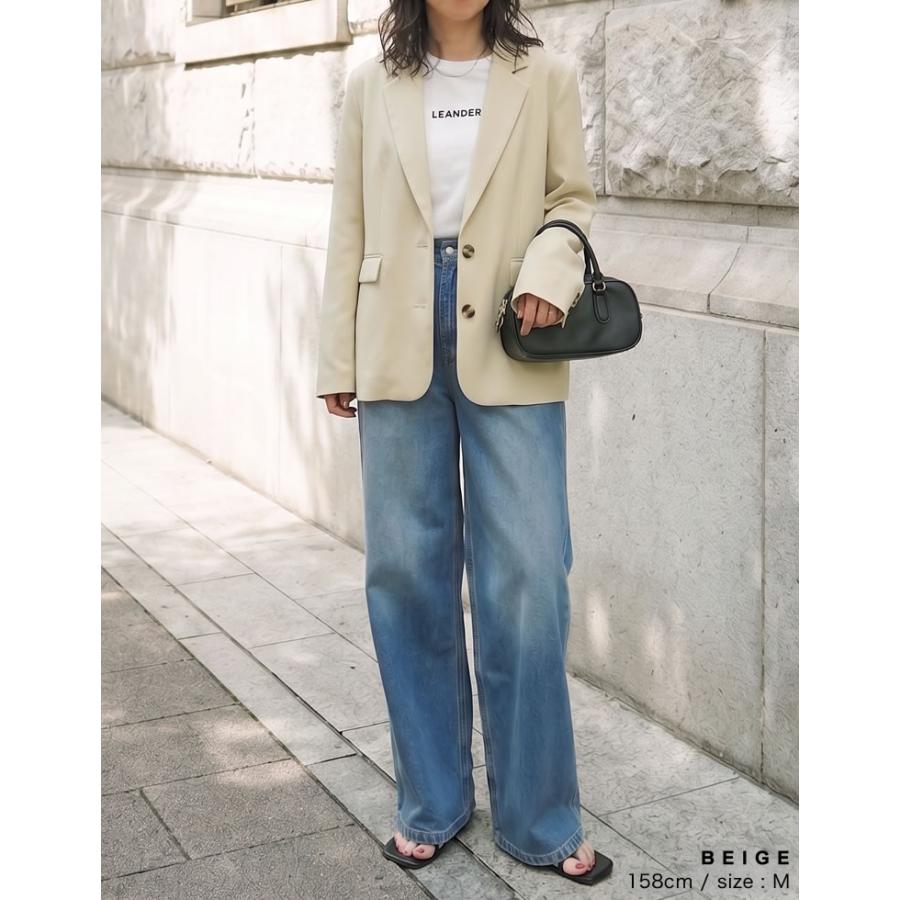 ジャケット テーラード レディース 4色 M/L シングル アウター 羽織り セットアップ対応 シワになりにくい 洗える 接触冷感 春夏 | Re:EDIT | 20