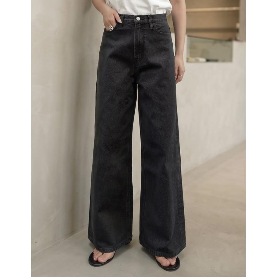 ワイドパンツ レディース デニム 低身長 高身長 ジーンズ ジーパン 体型カバー 綿100% ポケットあり 春夏 | Re:EDIT | 18