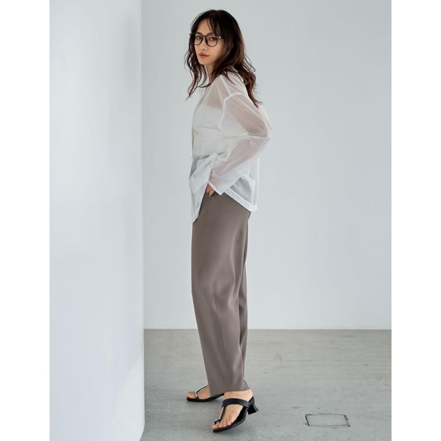 パンツ レディース ワイドパンツ カーブパンツ バレルパンツ 低身長 高身長 ニットパンツ ウエストゴム 体型カバー ポケットあり 2026春夏 | Re:EDIT | 08