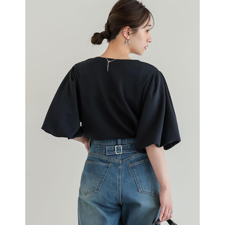 半袖 Tシャツ レディース トップス 4色 M/L カットソー 接触冷感 UVカット 洗濯機で洗える 伸縮性 体型カバー 春夏 | Re:EDIT | 14