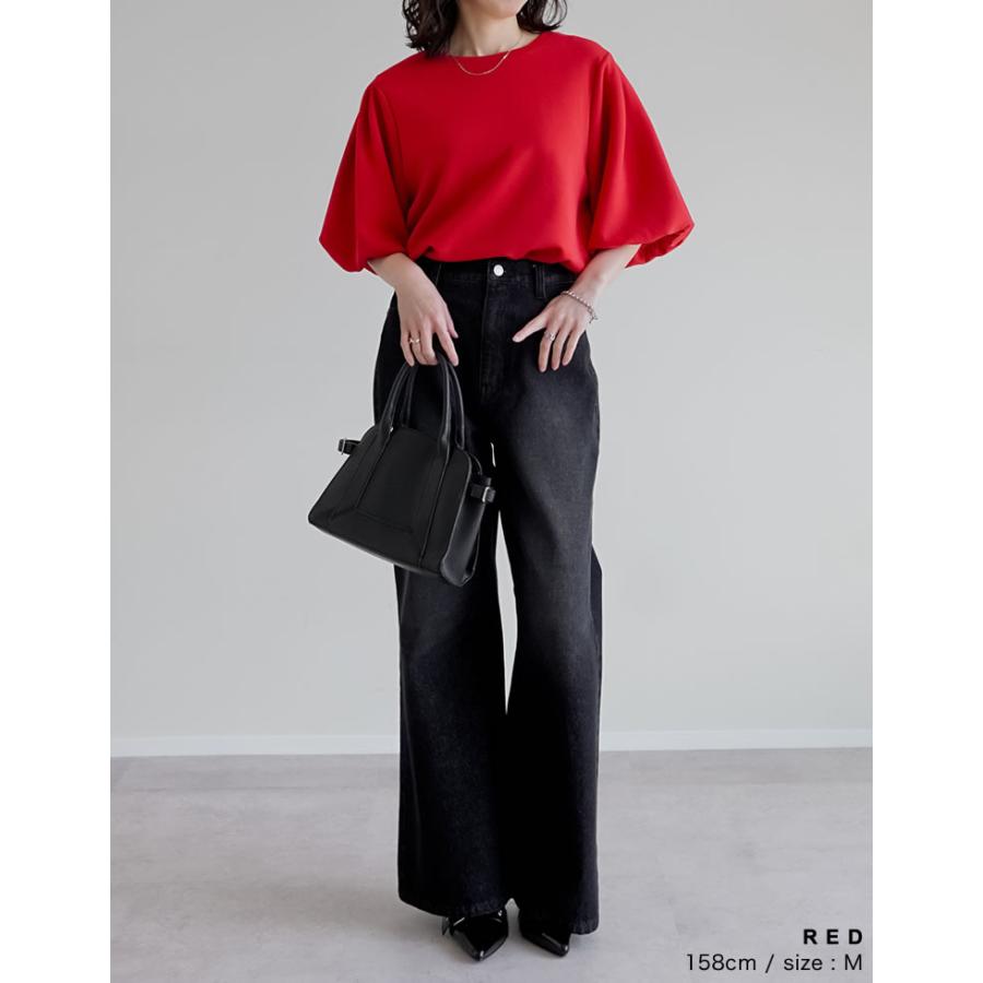半袖 Tシャツ レディース トップス 4色 M/L カットソー 接触冷感 UVカット 洗濯機で洗える 伸縮性 体型カバー 春夏 | Re:EDIT | 19