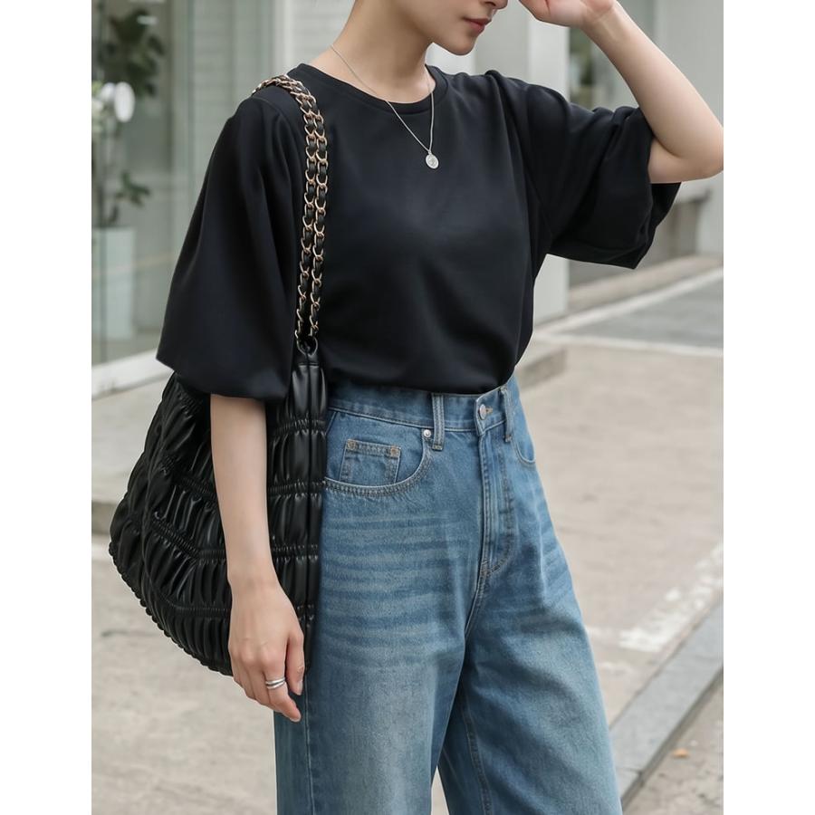 半袖 Tシャツ レディース トップス 4色 M/L カットソー 接触冷感 UVカット 洗濯機で洗える 伸縮性 体型カバー 春夏 | Re:EDIT | 06