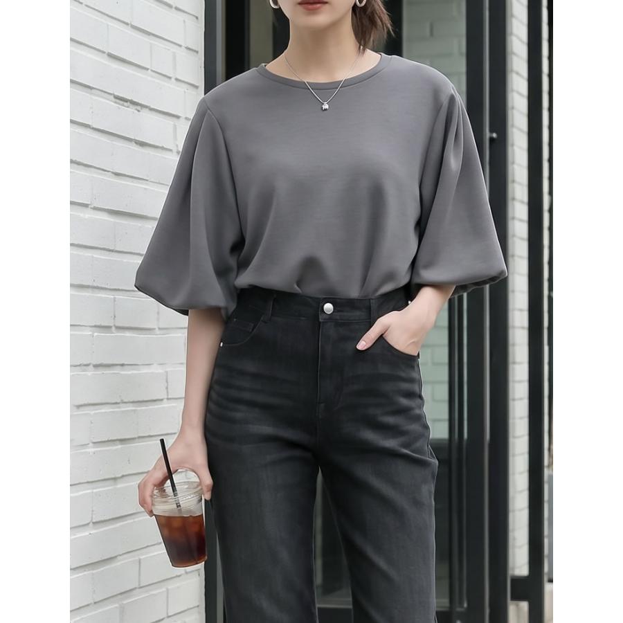 半袖 Tシャツ レディース トップス 4色 M/L カットソー 接触冷感 UVカット 洗濯機で洗える 伸縮性 体型カバー 春夏 | Re:EDIT | 07