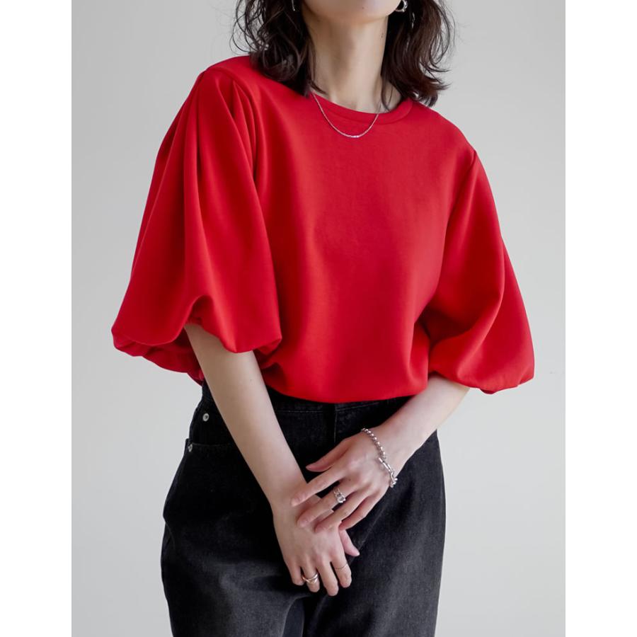 半袖 Tシャツ レディース トップス 4色 M/L カットソー 接触冷感 UVカット 洗濯機で洗える 伸縮性 体型カバー 春夏 | Re:EDIT | 09