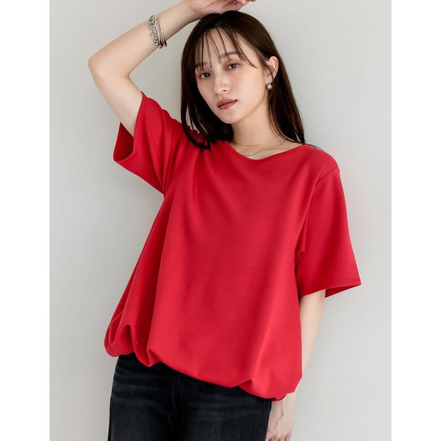 半袖 Tシャツ レディース トップス クロップド丈 裾絞り  バルーンシルエット 接触冷感 UVカット 洗濯機で洗える 体型カバー 春夏 | Re:EDIT | 09