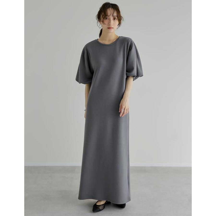 ロングワンピース レディース ワンピース 低身長 バルーンワンピース Iライン バルーンスリーブ 接触冷感 UVカット 洗濯可 春夏 | Re:EDIT | 06