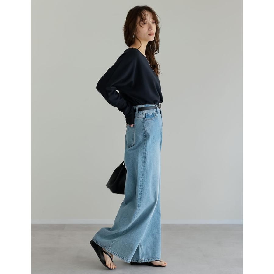 トップス カットソー レディース 3色 M/L プルオーバー マシュマロタッチ ポンチ オフショルダー 長袖 袖ギャザー 接触冷感 UVカット 春夏 | Re:EDIT | 14