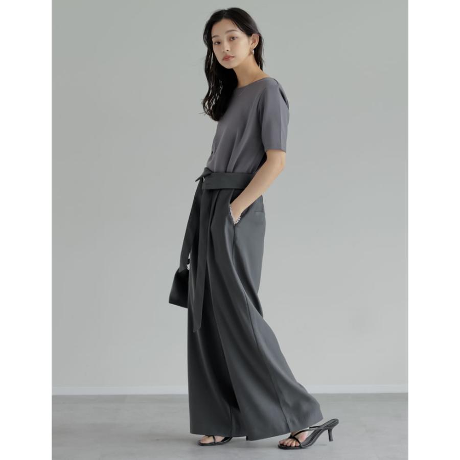 Tシャツ 半袖 レディース トップス M/L カットソー バックオープン 接触冷感 UVカット 洗濯可 アイロン不要 シンプル 春夏[mb] | Re:EDIT | 20