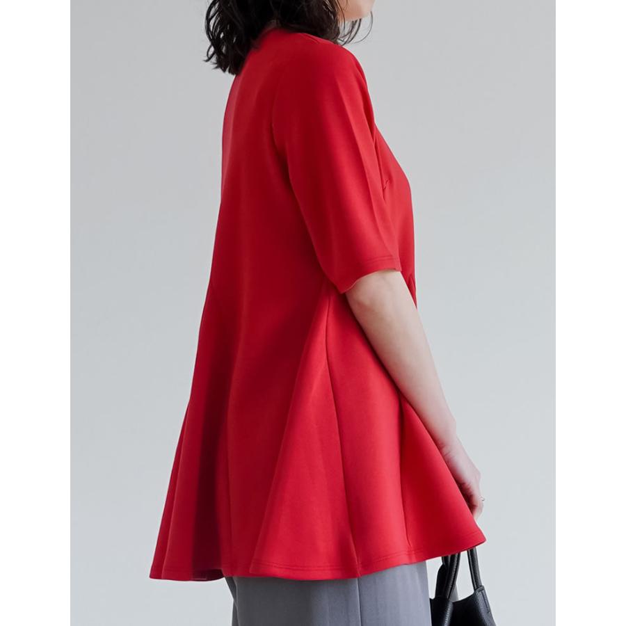 半袖 トップス レディース 4色 M/L カットソー 着やせ スタイルアップ 接触冷感 UVカット 洗濯機で洗える 体型カバー 春夏[mb] | Re:EDIT | 16