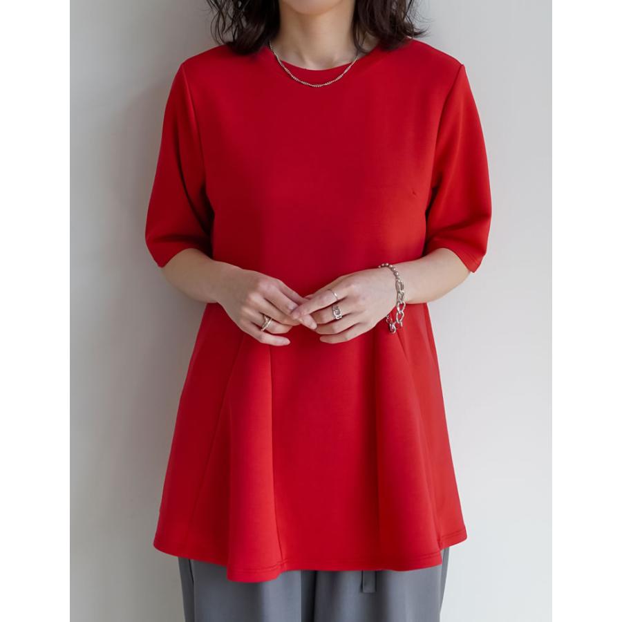 半袖 トップス レディース 4色 M/L カットソー 着やせ スタイルアップ 接触冷感 UVカット 洗濯機で洗える 体型カバー 春夏[mb] | Re:EDIT | 06