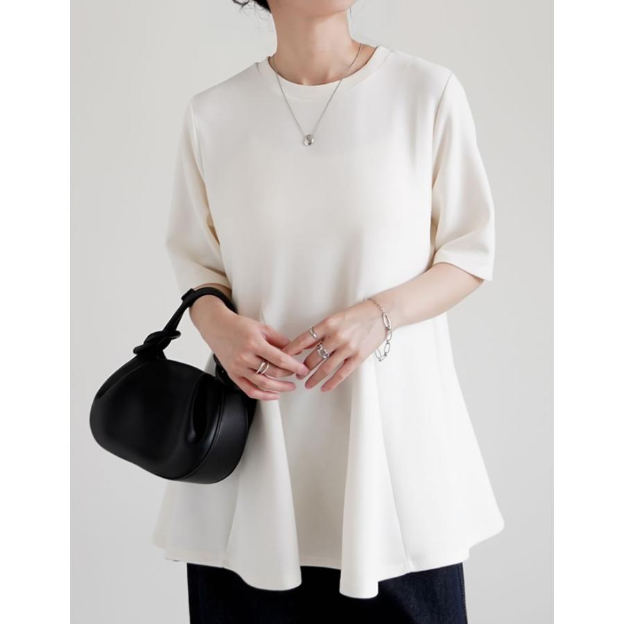 半袖 トップス レディース 4色 M/L カットソー 着やせ スタイルアップ 接触冷感 UVカット 洗濯機で洗える 体型カバー 春夏[mb] | Re:EDIT | 07